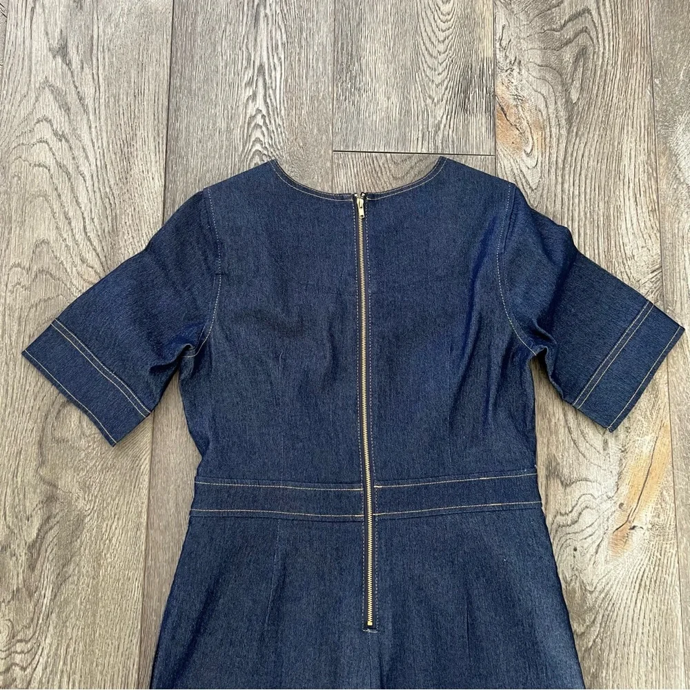 Shelby & Palmer Navy Short-Sleeve Jumpsuit - Picture 6 of 10
